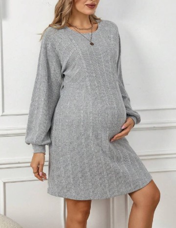 Rochie scurta SHEIN Maternity, gri