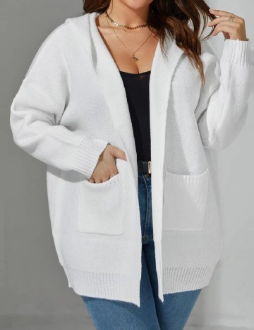 Cardigan SHEIN CURVE, alb