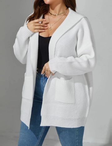 Cardigan SHEIN CURVE, alb