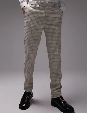 Pantaloni Topman, maro deschis Maro