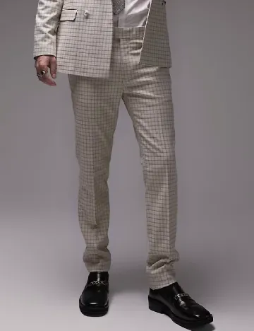 Pantaloni Topman, maro deschis Maro