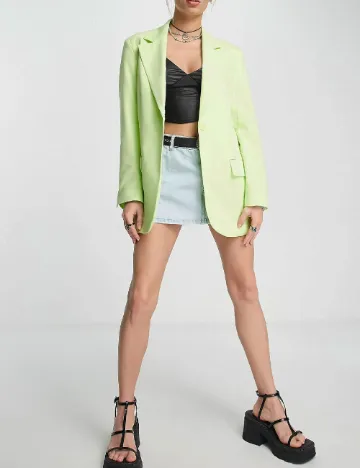 Sacou Oversize Bershka, verde Verde