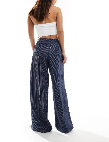 Pantaloni Bershka, bleumarin Albastru