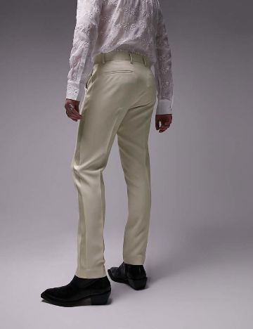 Pantaloni Topman, crem