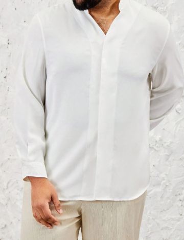 Camasa SHEIN Plus Size Men, alb