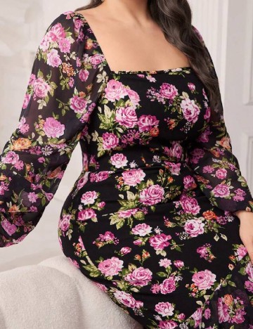 Rochie lunga SHEIN CURVE, floral print