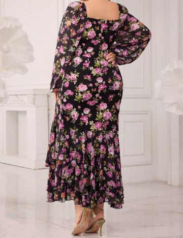 Rochie lunga SHEIN CURVE, floral print