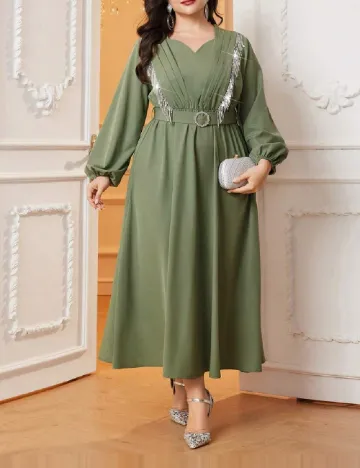 Rochie lunga SHEIN CURVE, verde Verde