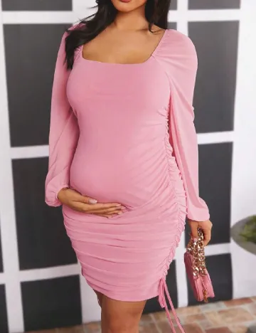 Rochie scurta SHEIN Maternity, roz Roz