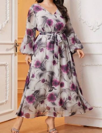 Rochie lunga SHEIN CURVE, floral print