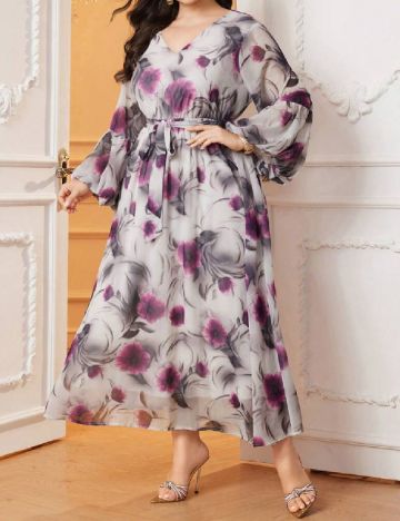 Rochie lunga SHEIN CURVE, floral print