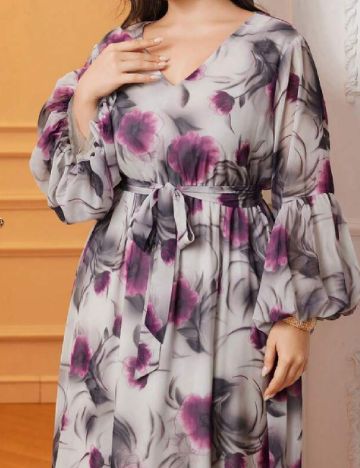 Rochie lunga SHEIN CURVE, floral print