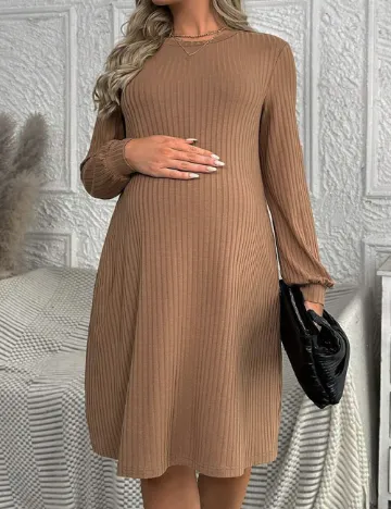 Rochie scurta SHEIN Maternity, maro Maro