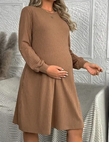 Rochie scurta SHEIN Maternity, maro Maro