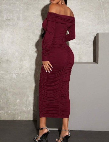 Rochie lunga SHEIN Maternity, visiniu