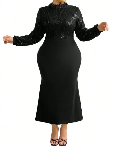 Rochie lunga SHEIN CURVE, negru