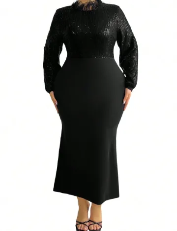 Rochie lunga SHEIN CURVE, negru Negru