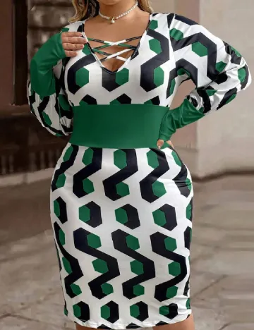 Rochie medie SHEIN CURVE, verde Verde