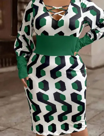 Rochie medie SHEIN CURVE, verde Verde