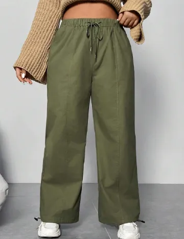 Pantaloni SHEIN CURVE, verde Verde