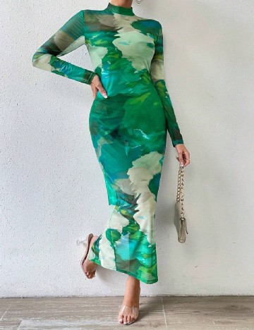 Rochie lunga SHEIN, verde