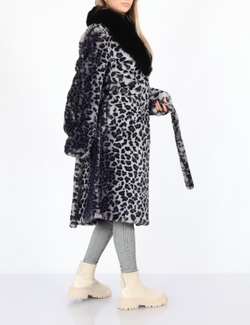 Palton reversibil No-l-ita, animal print