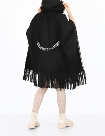 Poncho reversibil No-l-ita, alb/negru