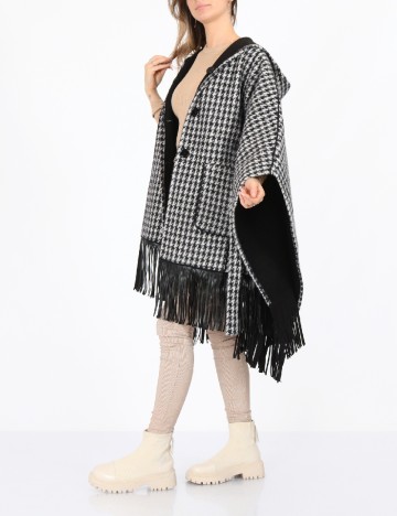 Poncho reversibil No-l-ita, alb/negru