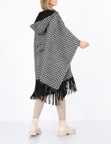 Poncho reversibil No-l-ita, alb/negru