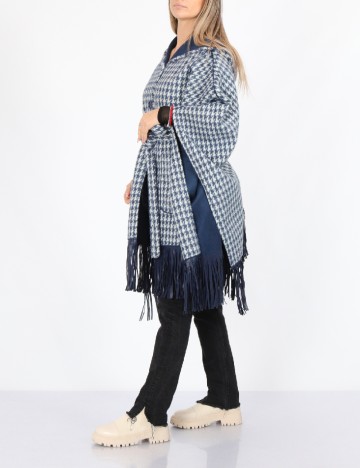 Poncho reversibil No-l-ita, alb/albastru