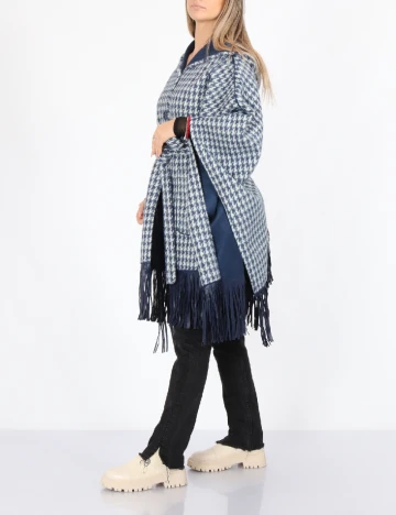 Poncho reversibil No-l-ita, alb/albastru Albastru