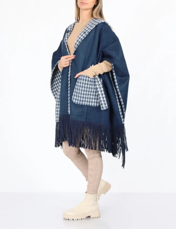 Poncho reversibil No-l-ita, alb/albastru Albastru