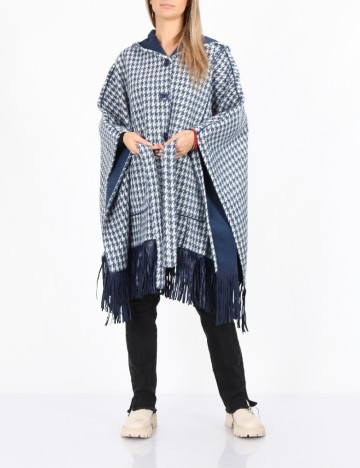 Poncho reversibil No-l-ita, alb/albastru