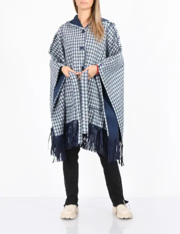 Poncho reversibil No-l-ita, alb/albastru Albastru