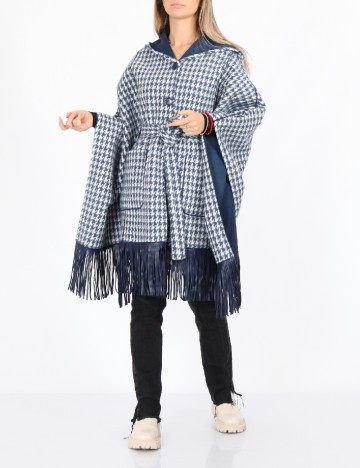 Poncho reversibil No-l-ita, alb/albastru