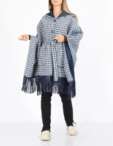 Poncho reversibil No-l-ita, alb/albastru Albastru