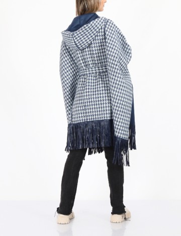 Poncho reversibil No-l-ita, alb/albastru