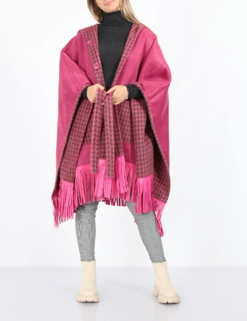 Poncho reversibil No-l-ita, roz Roz