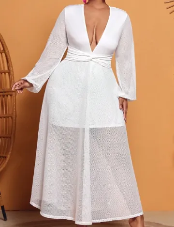 Rochie lunga SHEIN CURVE, alb Alb