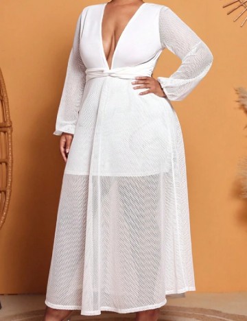 Rochie lunga SHEIN CURVE, alb