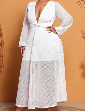 Rochie lunga SHEIN CURVE, alb Alb