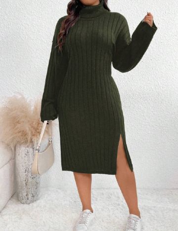 Rochie medie SHEIN CURVE, verde