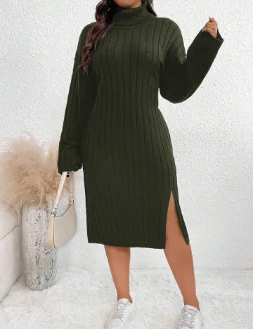 Rochie medie SHEIN CURVE, verde Verde