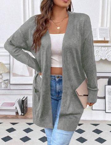 Cardigan SHEIN CURVE, gri