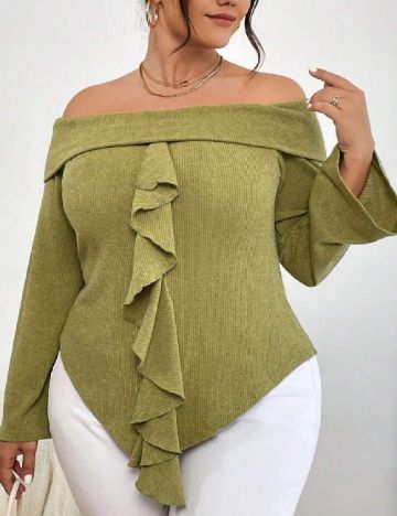 Bluza SHEIN CURVE, verde