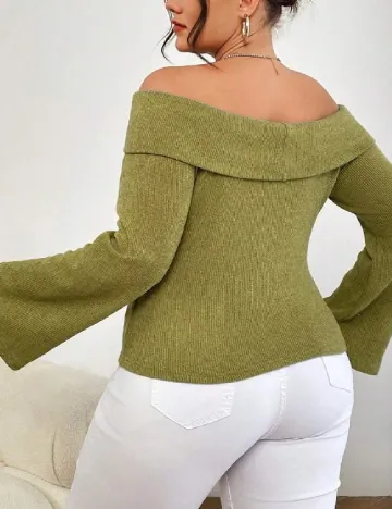 Bluza SHEIN CURVE, verde Verde