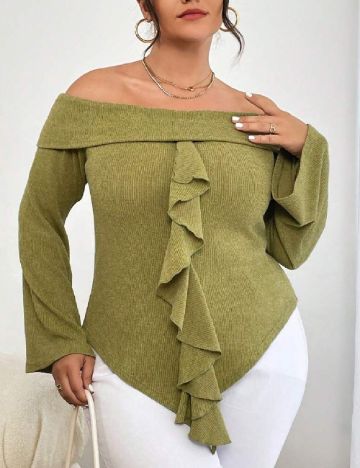 Bluza SHEIN CURVE, verde