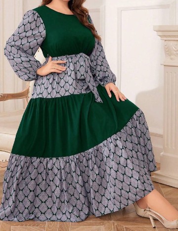 Rochie lunga SHEIN CURVE, verde