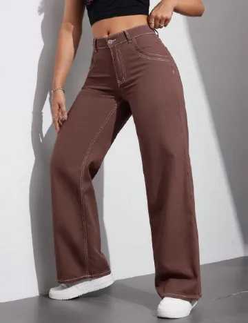 Pantaloni SHEIN, maro Maro