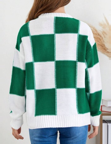 Bluza Shein Kids, alb/verde